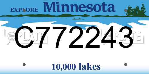 C772243 Minnesota License Plate