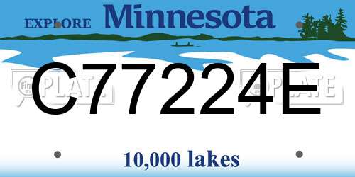 C77224E Minnesota License Plate
