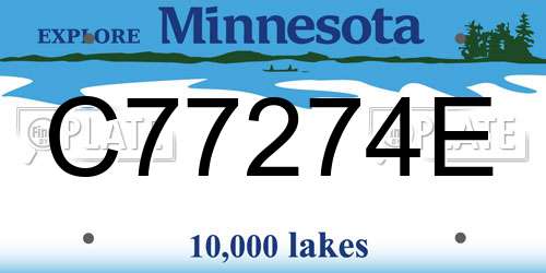 C77274E Minnesota License Plate