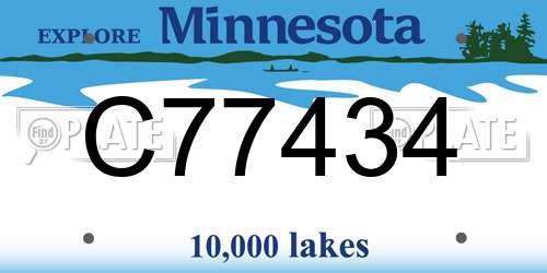 C77434 Minnesota License Plate
