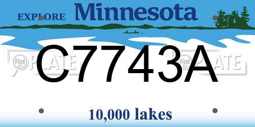 C7743A Minnesota License Plate