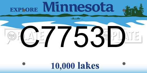 C7753D Minnesota License Plate