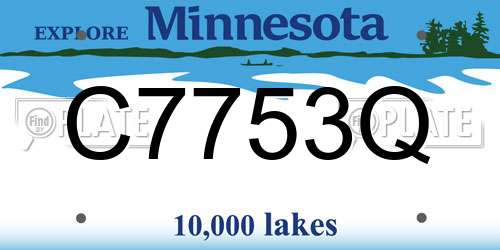 C7753Q Minnesota License Plate