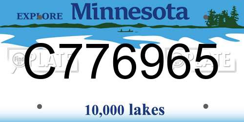 C776965 Minnesota License Plate