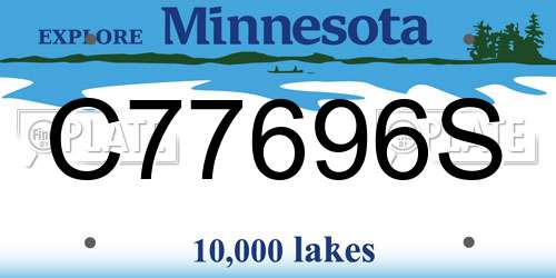 C77696S Minnesota License Plate