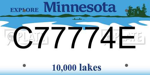 C77774E Minnesota License Plate