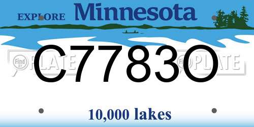 C7783O Minnesota License Plate