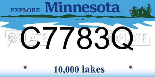 C7783Q Minnesota License Plate