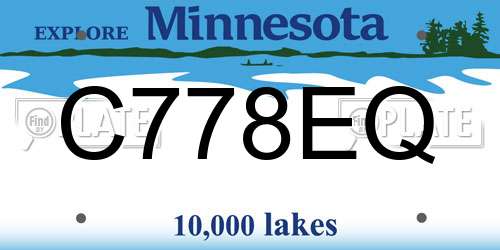 C778EQ Minnesota License Plate