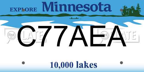 C77AEA Minnesota License Plate