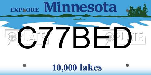 C77BED Minnesota License Plate