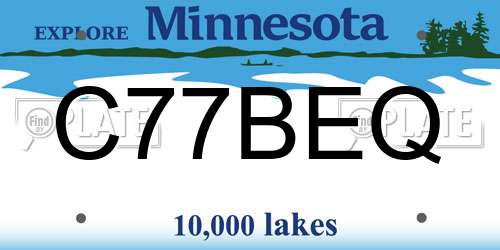 C77BEQ Minnesota License Plate
