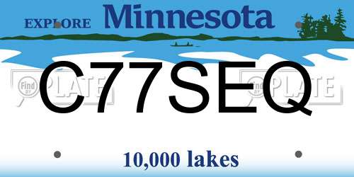 C77SEQ Minnesota License Plate