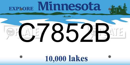 C7852B Minnesota License Plate