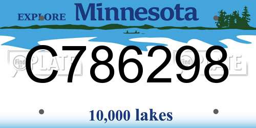 C786298 Minnesota License Plate