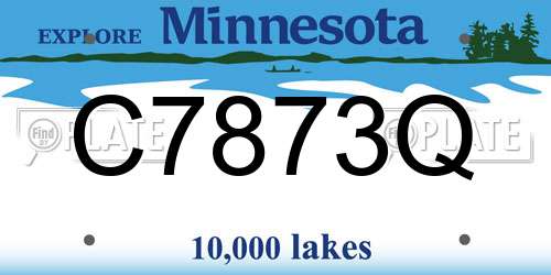 C7873Q Minnesota License Plate