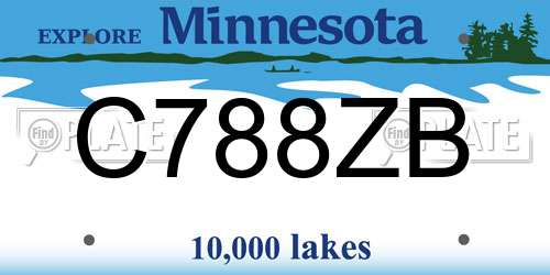 C788ZB Minnesota License Plate