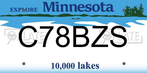 C78BZS Minnesota License Plate