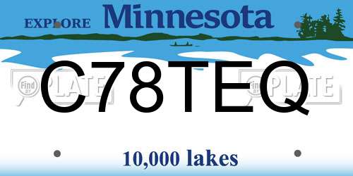 C78TEQ Minnesota License Plate