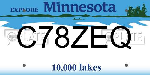 C78ZEQ Minnesota License Plate