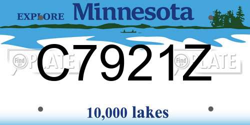 C7921Z Minnesota License Plate