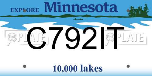 C792IT Minnesota License Plate