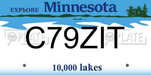 C79ZIT Minnesota License Plate