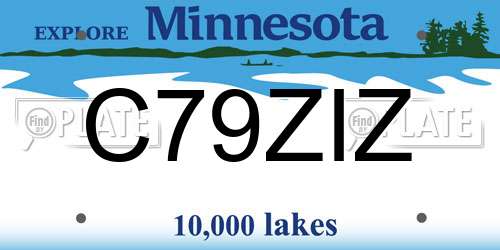 C79ZIZ Minnesota License Plate