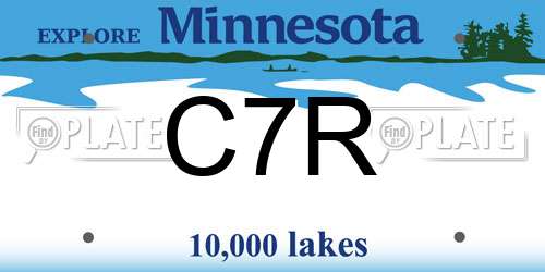 C7R Minnesota License Plate