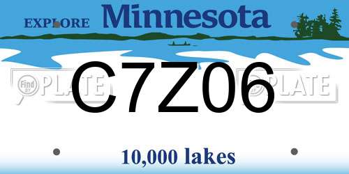 C7Z06 Minnesota License Plate