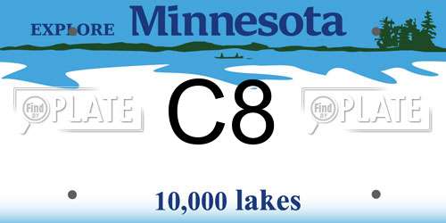 C8 Minnesota License Plate
