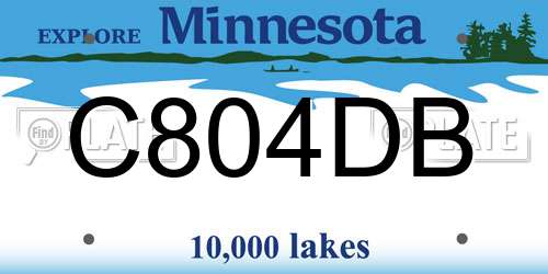 C804DB Minnesota License Plate