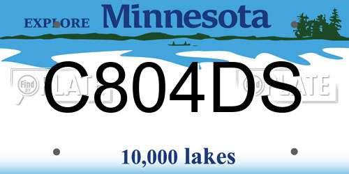 C804DS Minnesota License Plate