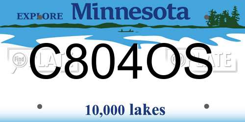 C804OS Minnesota License Plate