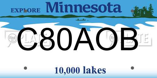 C80AOB Minnesota License Plate