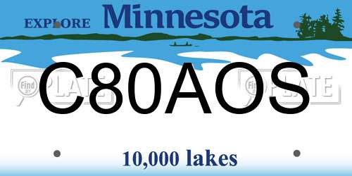 C80AOS Minnesota License Plate