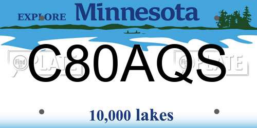 C80AQS Minnesota License Plate