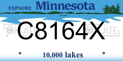 C8164X Minnesota License Plate