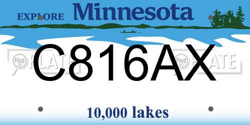 C816AX Minnesota License Plate