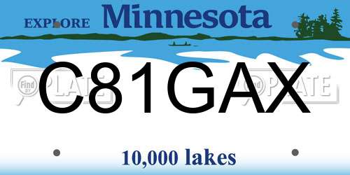 C81GAX Minnesota License Plate