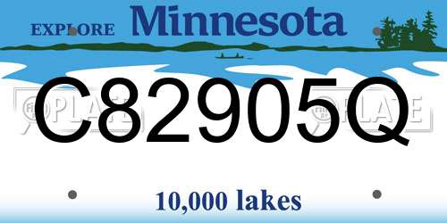 C82905Q Minnesota License Plate