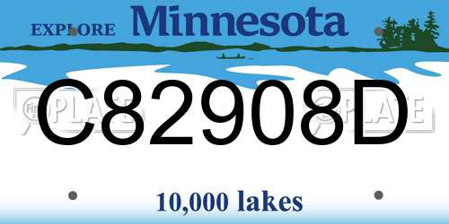 C82908D Minnesota License Plate