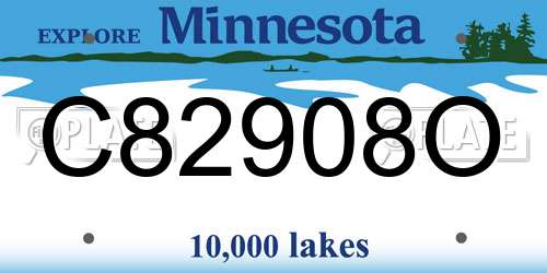 C82908O Minnesota License Plate
