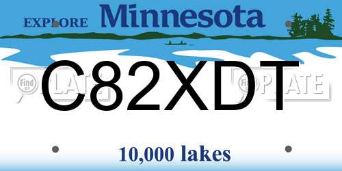 C82XDT Minnesota License Plate