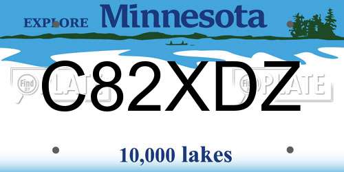 C82XDZ Minnesota License Plate