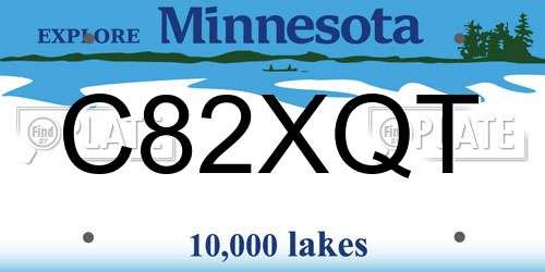 C82XQT Minnesota License Plate