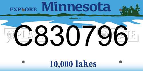 C830796 Minnesota License Plate