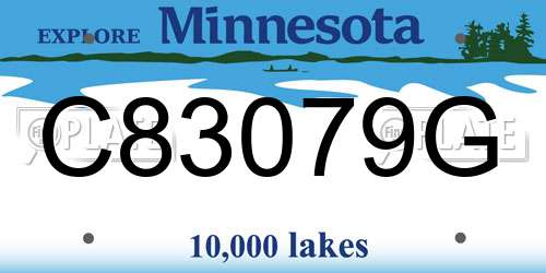 C83079G Minnesota License Plate