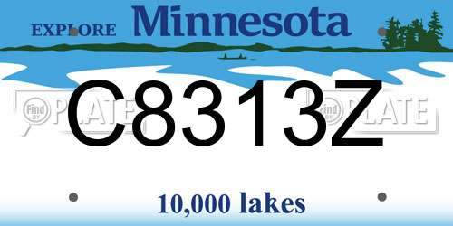 C8313Z Minnesota License Plate