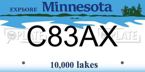 C83AX Minnesota License Plate